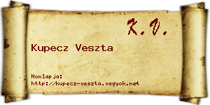 Kupecz Veszta névjegykártya
